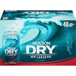 Molson Dry Lager Beer, 48 cans (ID required at pick-up) 48x355.0 ml, $0.43/100ml