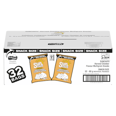 Sunchips Harvest Cheddar, Case 32x60.0 g, $1.98/100g