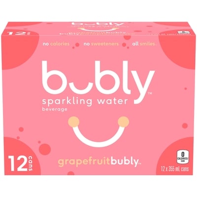 Bubly Sparkling Water Grapefruit Bubly  12x355.0 ml, $0.15/100ml