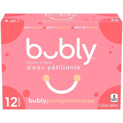 Eau pétillante Bubly Bubly eau pétillante pamplemousse 12x355.0 ml, 0,20 $/100ml