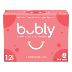 Eau pétillante Bubly Bubly eau pétillante pamplemousse 12x355.0 ml, 0,16 $/100ml