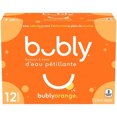Eau pétillante Bubly Bubly eau pétillante orange 12x355.0 ml, 0,20 $/100ml