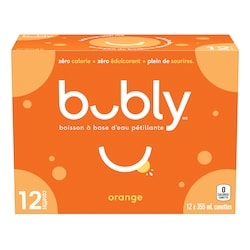 Eau pétillante Bubly Bubly eau pétillante orange 12x355.0 ml, 0,16 $/100ml