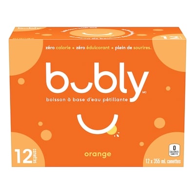 Eau pétillante Bubly Bubly eau pétillante orange 12x355.0 ml, 0,19 $/100ml