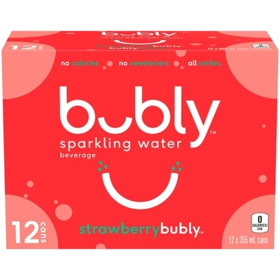 Bubly Sparkling Water Strawberry Bubly  12x355.0 ml, $0.17/100ml