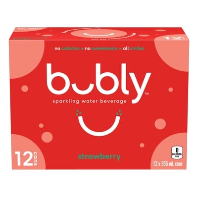Bubly Sparkling Water Strawberry Bubly  12x355.0 ml, $0.18/100ml