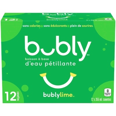 Eau pétillante Bubly Bubly eau pétillante lime, 12 12x355.0 ml, 0,20 $/100ml