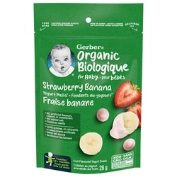 Nestlé Gerber Fondants Au Yogourt Biologique Fraise Et Banane 28 g, 12,50 $/100g