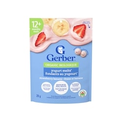 Nestlé Gerber Fondants Au Yogourt Biologique Fraise Et Banane 28 g, 17,82 $/100g