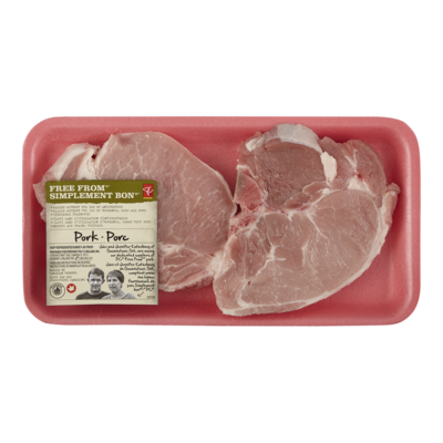 President's Choice Free From Bone In Pork Center Cut Chops, Tray Pack $13.43/1kg $6.09/1lb