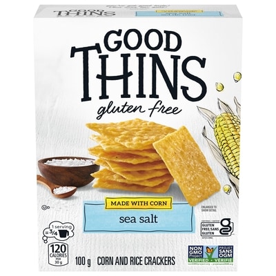 Christie Good Thins, Sea Salt, Gluten Free Corn Crackers 100 g, $5.49/100g