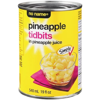 No Name Pineapple Tidbits in Pineapple Juice 540 ml, $0.37/100ml