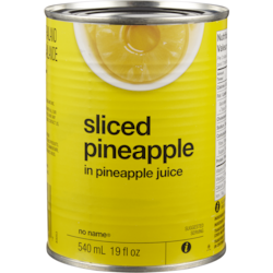 No Name Sliced Pineapple in Pineapple Juice 540 ml, $0.46/100ml