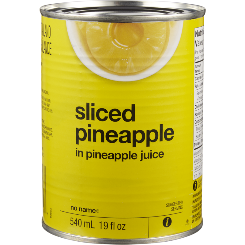 No Name Sliced Pineapple in Pineapple Juice - 540 ml | Loblaws