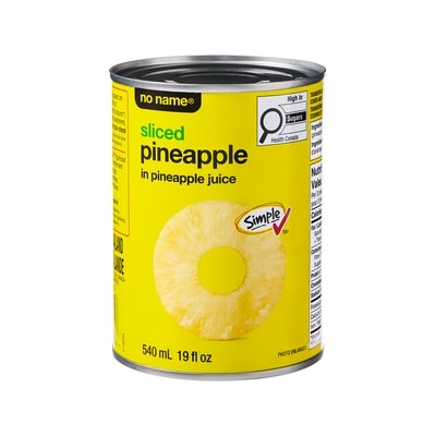 Sans Nom Ananas en tranches dans du jus d'ananas 540 ml, 0,46 $/100ml