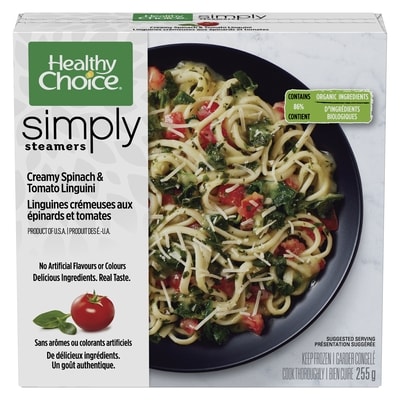 Healthy Choice Simply Steamers Creamy Spinach & Tomato Linguini 255 g, $2.55/100g