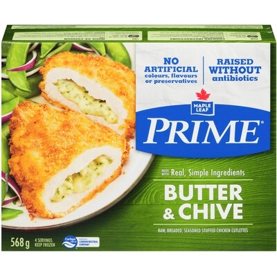 Maple Leaf Chicken Stuffed with Butter & Chive, Raised Without Antibiotics 568 g, $3.34/100g