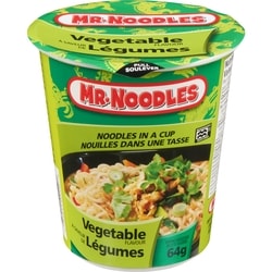 Mr Noodles Nouilles dans une Tasse à Saveur de Légumes 64 g, 2,33 $/100g
