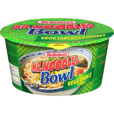 Mr Noodles Bowl Noodles in a Bowl Vegetable Flavour 110 g, $1.99/100g