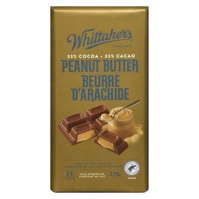 Whittaker's Chocolate, Milk  Peanut Butter 220 G  220 g, $2.27/100g
