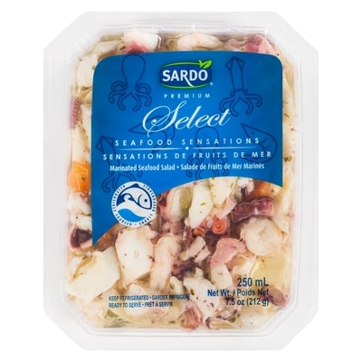 Sardo Select Seafood Salad Marinated    212 g, $3.20/100ml