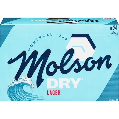 Molson Dry Beer (ID required at pick-up) 24x355.0 ml, $0.46/100ml