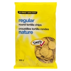 Sans Nom Croustilles tortilla rondes nature 908 g, 0,55 $/100g