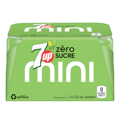 7 UP Boisson gazeuse sans sucre citron-lime 6x222.0 ml, 0,41 $/100ml