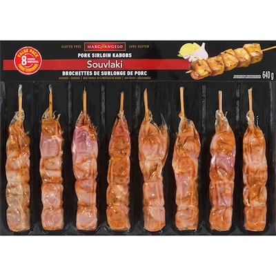 Marc Angelo Souvlaki de porc, format économique 640 g, 2,50 $/100g