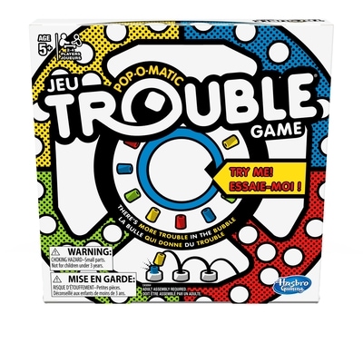 Jeu Hasbro Trouble, jeu de plateau pour enfants avec dome pop-o-matic, jeux de plateau familiaux pour enfants,  jeux pour la famille, 2 à 4 joueurs, à partir de 5 ans 1 ea, 20,00 $/1ch