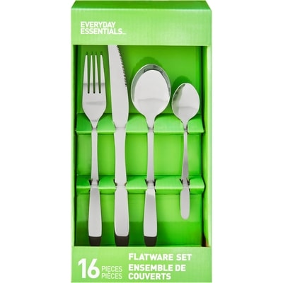 Everyday Essentials 16-piece Rounded Flatware 16x1.0 ea, $1.00/1ea