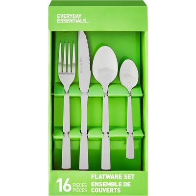 Everyday Essentials Squared Flatware 16x1.0 ea, $1.00/1ea