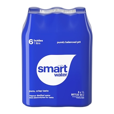 Glaceau Smartwater Bottle 6x1.0 l, $0.32/100ml