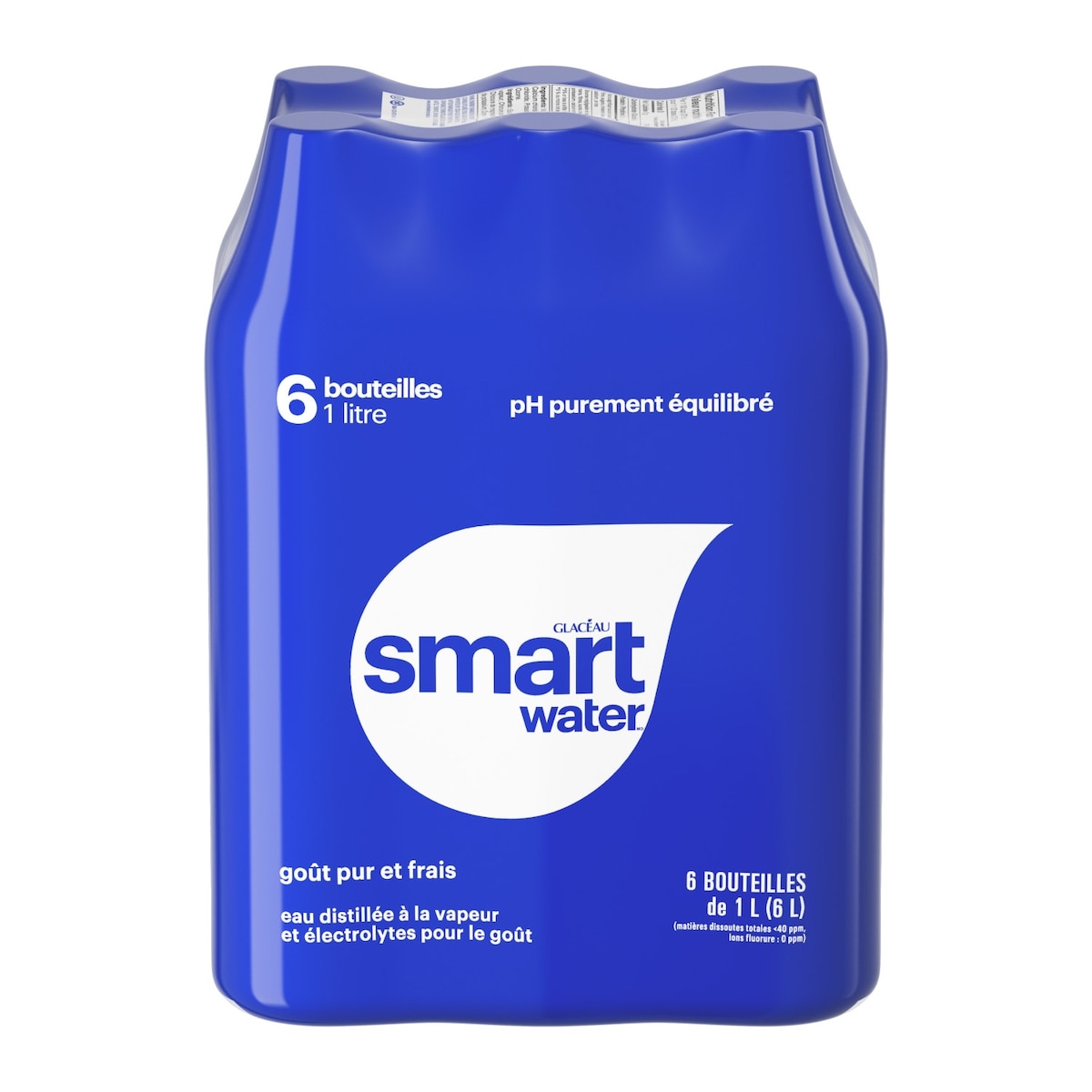 Glaceau Smartwater Bouteille 6x1.0 l, 0,32 $/100ml
