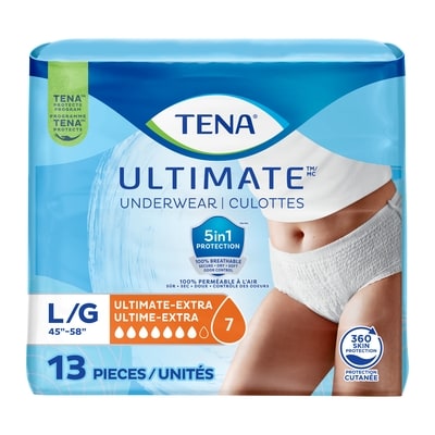 Tena Ultimate Incontinence Underwear, Large, 13 Count 13 ea, $1.46/1ea