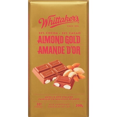 Whittaker’s WHITTAKERS CHOC LAIT AMANDE OR 200 g, 3,50 $/100g