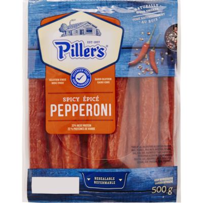 Piller’s Pepperoni épicé 500 g, 2,20 $/100g