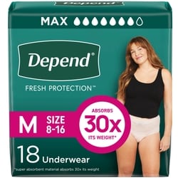 Fresh Protection Adult Incontinence Underwear for Women (Formerly Fit-Flex), Disposable, Maximum, Medium, Blush, 18 Count