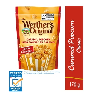 Werther’s Original Maïs soufflé au caramel 170 g, 3,23 $/100g