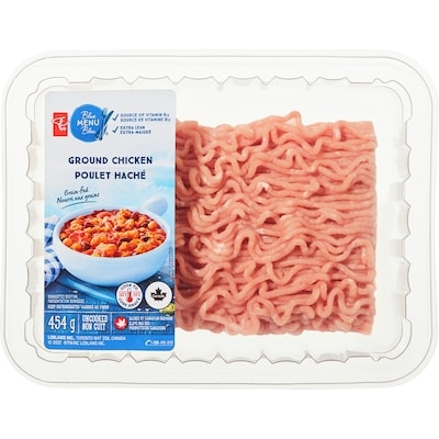 PC Blue Menu Ground Chicken 454 g, $1.65/100g