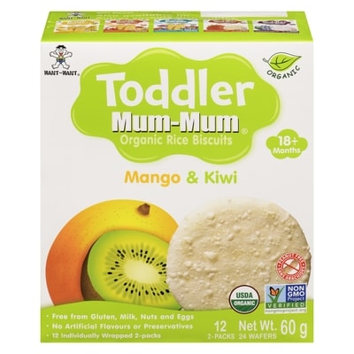 Hot Kid Mum-Mum Organic Rice Biscuits, Mango & Kiwi 60 g, $5.82/100g