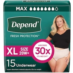 Fresh Protection Adult Incontinence Underwear for Women (Formerly Fit-Flex), Disposable, Maximum, Extra-Large, Blush, 15 Count