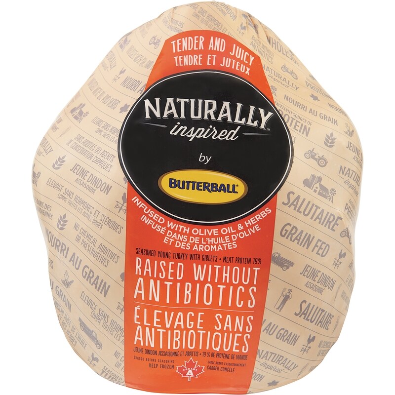 Naturally Inspired Seasoned Turkey, Raised Without Antibiotics, Frozen (7-9Kg)