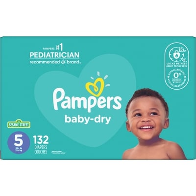 Pampers Pampers Baby-Dry Diapers Size 5 132 Count 132 ea, 0,27 $/1ch