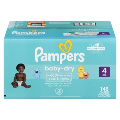 Pampers Pampers Baby-Dry Diapers Size 4 148 Count 148 ea, 0,24 $/1ch
