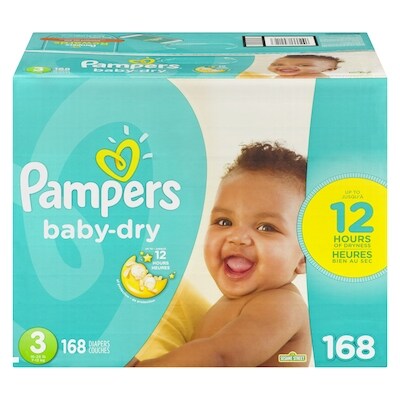 Pampers Pampers Baby-Dry Diapers Size 3 168 Count 168 ea, 0,21 $/1ch