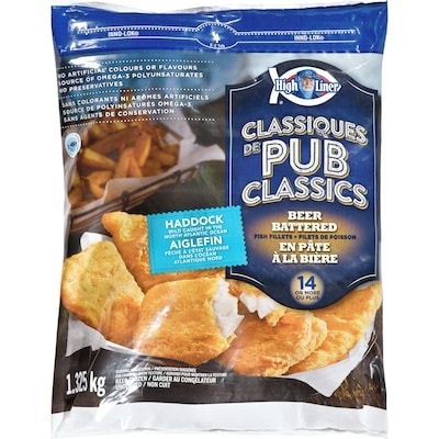 High Liner Pub Classics, Beer Battered Haddock Fillets, Uncooked 1.325 kg, $1.74/100g
