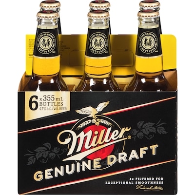 Miller Genuine Draught Beer (ID required at pick-up) 6x355.0 ml, $0.74/100ml