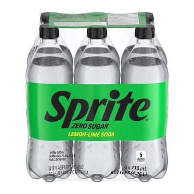 Sprite Lemon Lime Soda Zero Sugar Bottles 6x710.0 ml, $0.15/100ml