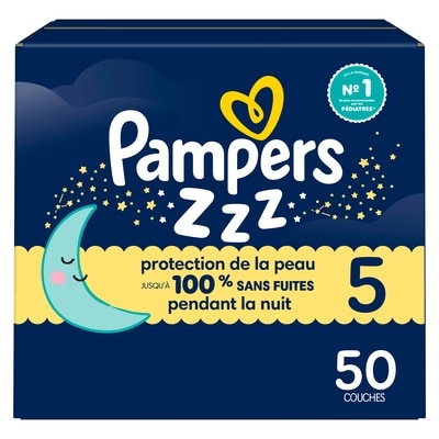 Pampers Couches de nuit ZZZ, taille 5, 50 couches 50 ea, 0,58 $/1ch